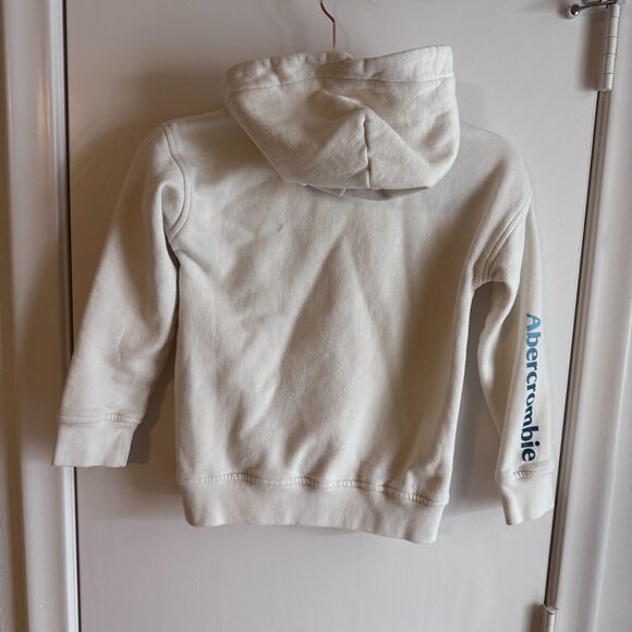 Abercrombie Kids White/Blue Long Sleeve Relaxed Fit Hoodie EUC size 7/8 - Picture 2 of 4